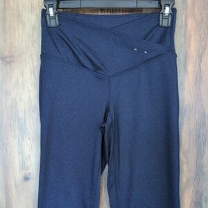 Jenni Intimates Heathered Navy Blue Cross Front Leggings S           Q181